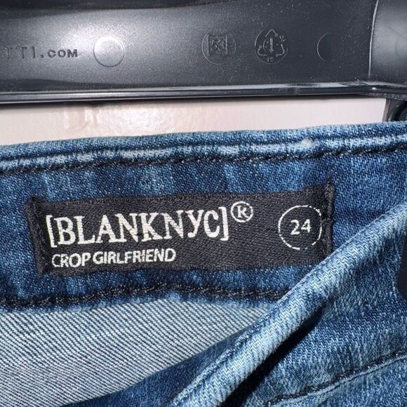 Blank NYC Crop Girlfriend Jeans with gem stone designs - Picture 7 of 7